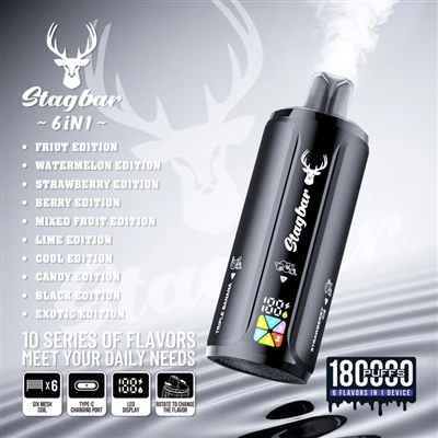 Stagbar 6 IN 1 180K Puffs Disposable Vape Bejgħ bl-ingrossa